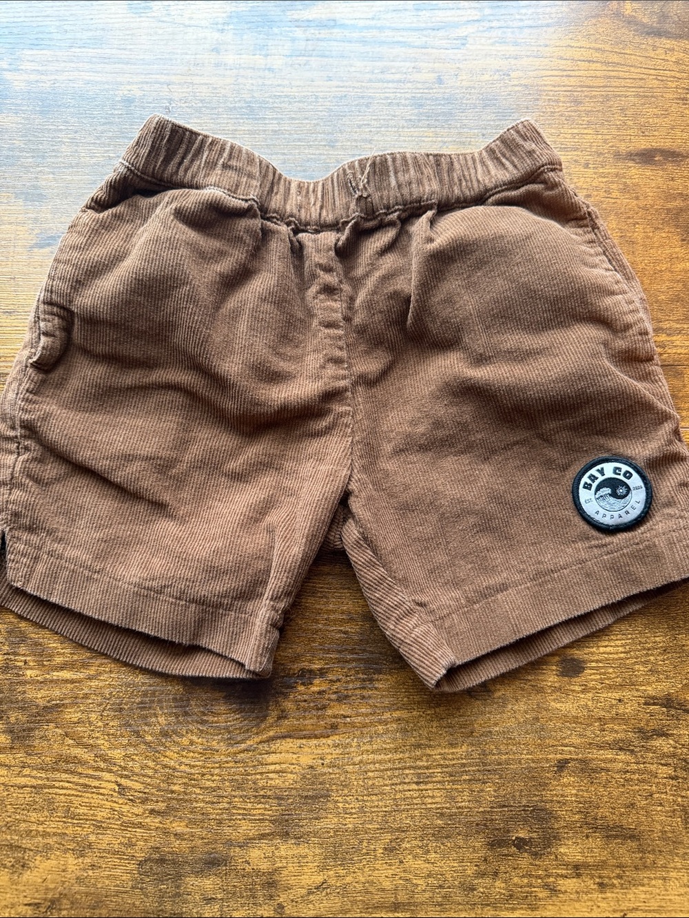 Corduroy Kids Shorts in Brown with Patch Detail